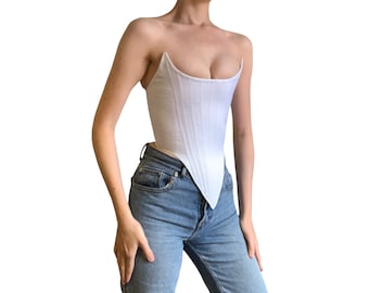 Handmade White Satin Corset