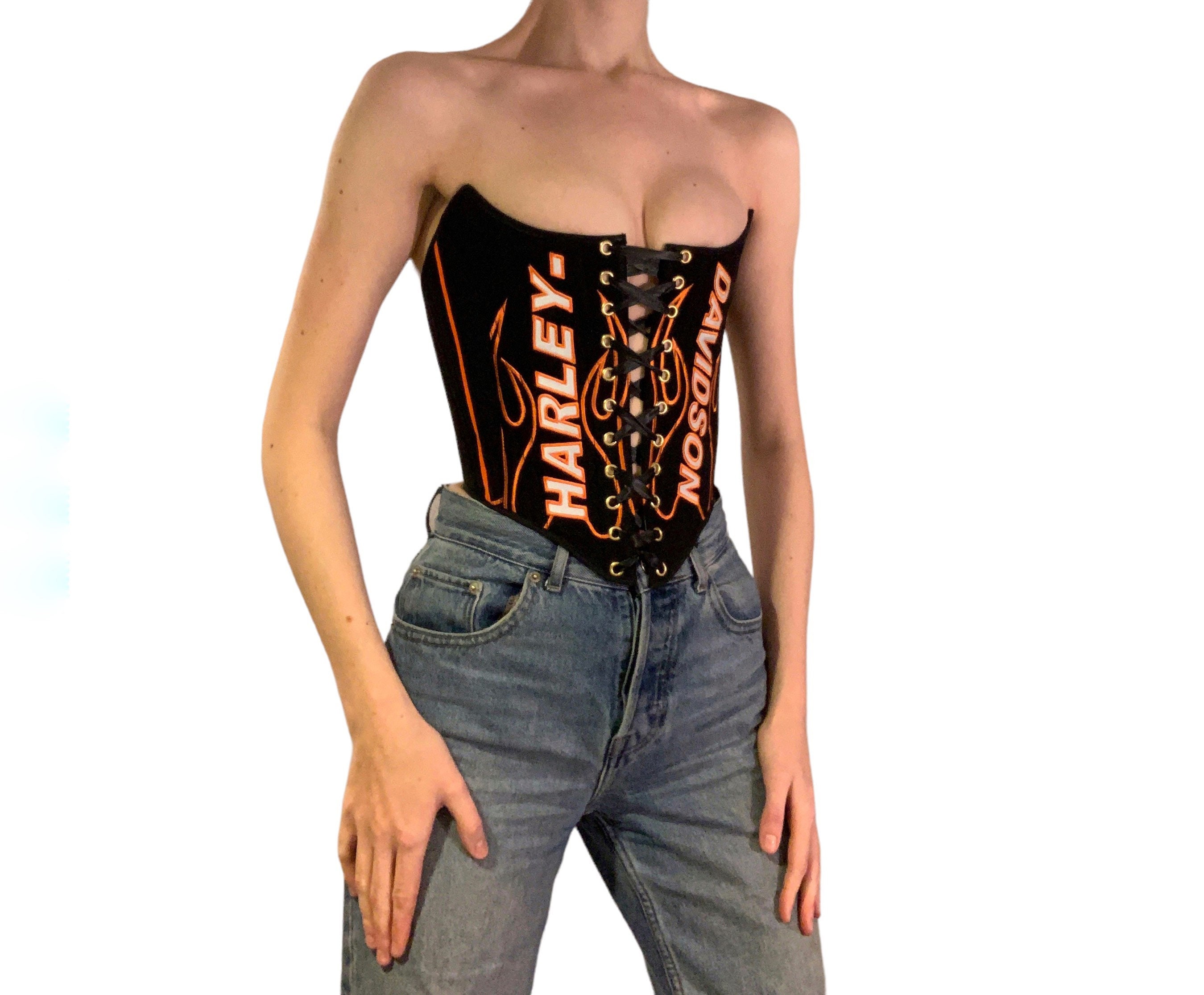 Reworked Harley Davidson Corset UK 8-10