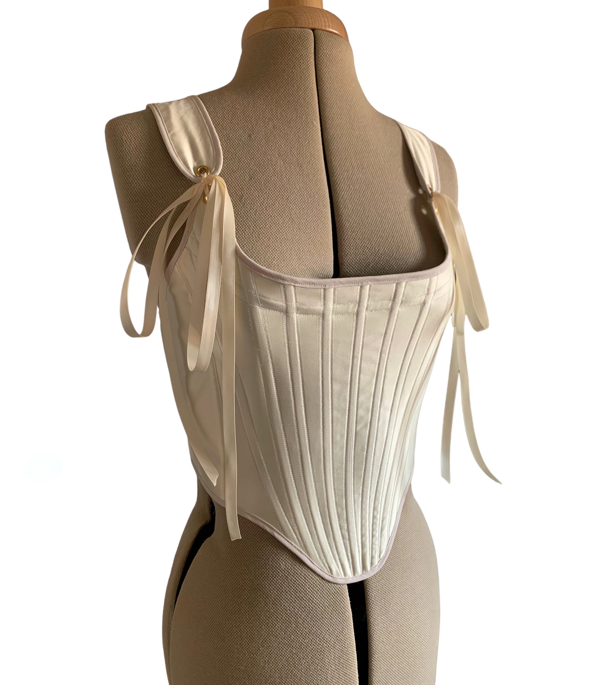 Handmade Cream Satin Corset