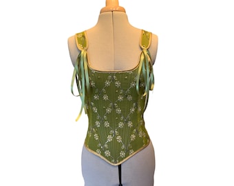 Handmade Olive Embellished Corset