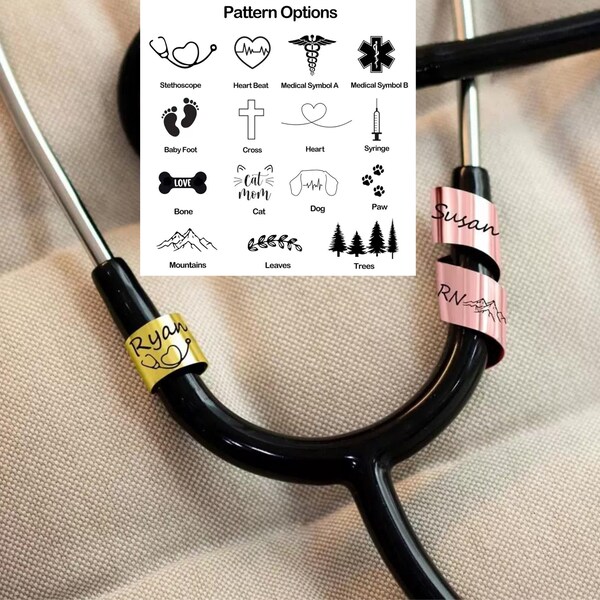 Stethoscope ID Tag, Stethoscope ID Ring, Stethoscope ID Charm, Stethoscope Charm, Personalized Nurse Gift, Stethoscope Name, bsn gift