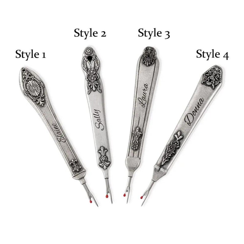 Personalized Name Seam Ripper Sewing Tools, Gift for Sewers, Sewing Gift for Mom Grandma, Grandmom Christmas Gift, Embroidary, Silver Plate image 6