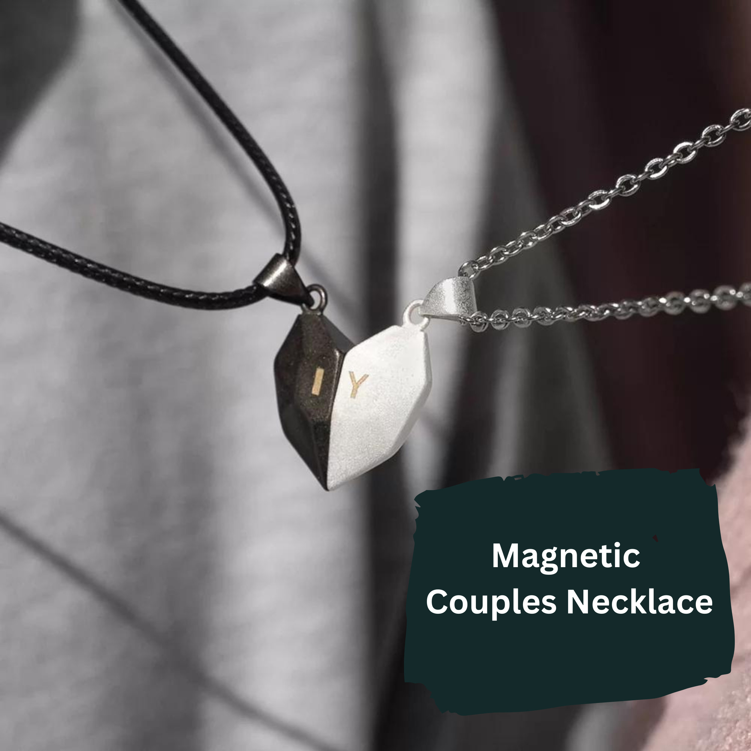 8Pcs Matching Necklaces for Couple and Morse Code Bracelets Set Couples  Gifts for Him and Her Couple Heart Magnet Necklace Valentine's Day Gift