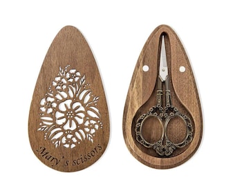 Personalized Magnetic Box Scissors Mother's Day Gift European Style Embroidery Scissors with Engraving