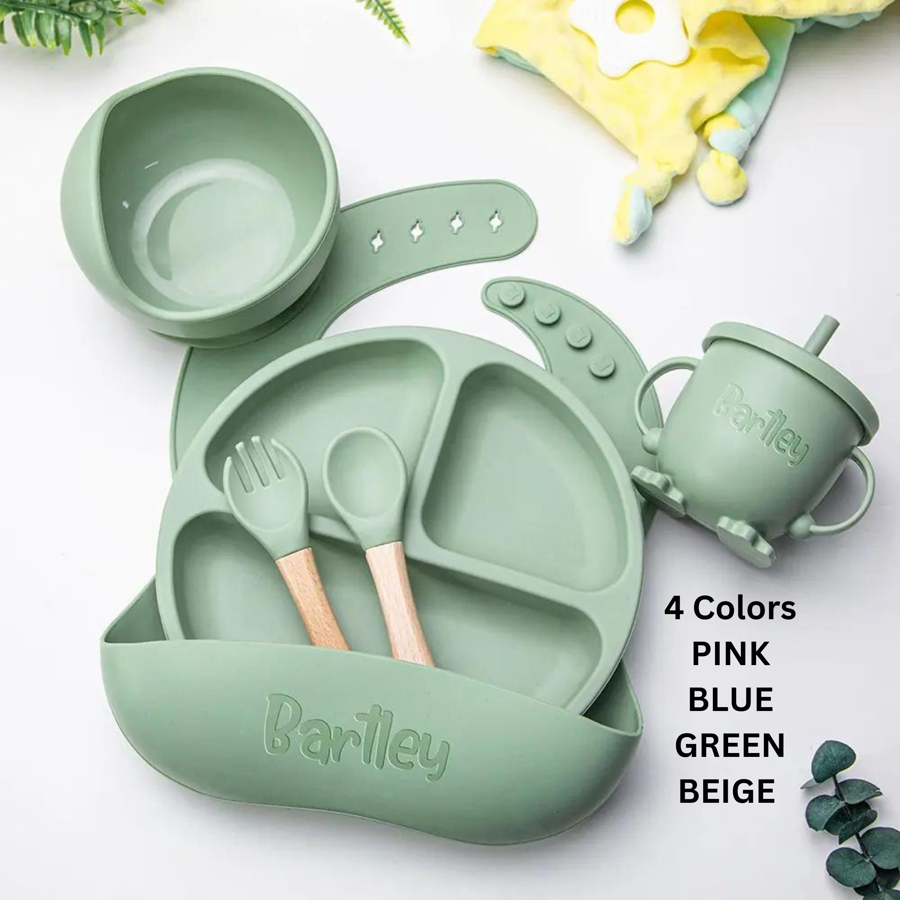 Silicone Baby Feeding Spoons Utensils Set Children Food Baby Feeding Tools  Candy Color Baby Spoon Adorable Toddler Tableware