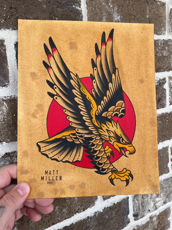 Traditional Tattoo Amerikan Bald Eagle by Evri Harvian on Dribbble