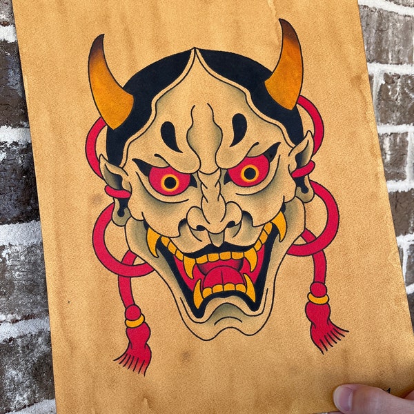 Traditional Hannya Tattoo Flash Print