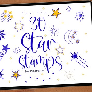 30 Star Stamps for Procreate Procreate Stamp Brushset - Etsy