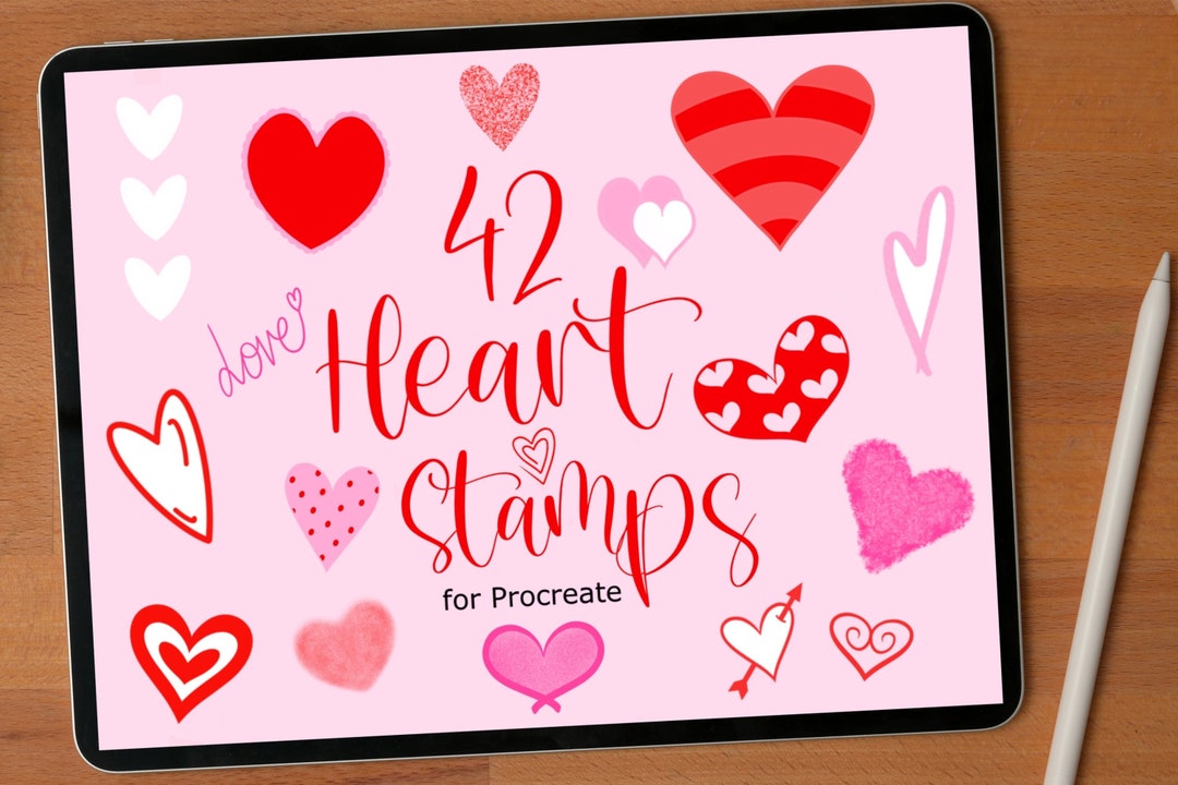 42 Procreate Heart Stamps Procreate Love Stamps Heart Stamps Valentines