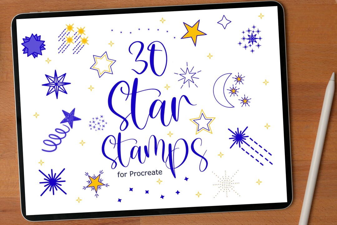 30 Star Stamps for Procreate | Procreate Stamp Brushset - Etsy