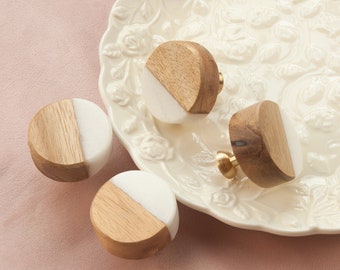 Perilla de gabinete de madera moderna nórdica, perilla de cajón de perilla de tocador, manijas de muebles de perilla pequeña de mármol, regalo para el hogar, mejoras para el hogar