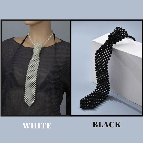 beaded necktie necklace