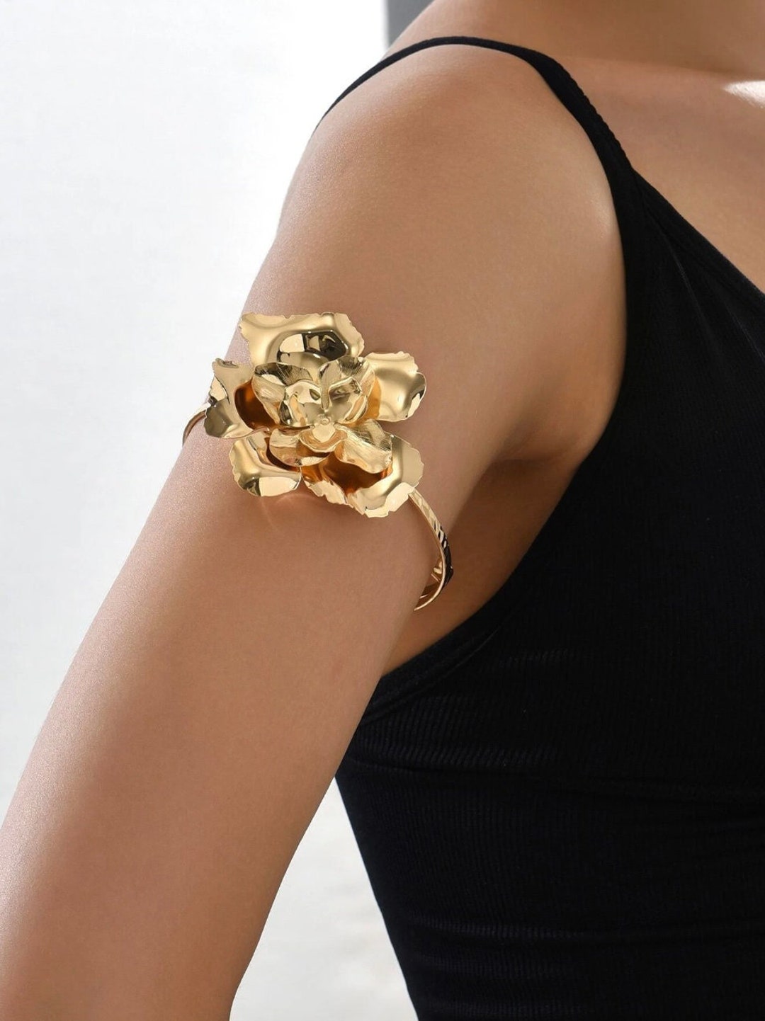Flower Arm Cuff Upper Arm Bracelet Arm Band Arm Chain Etsy