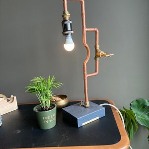Copper pipe Industrial desk lamp