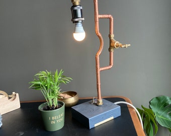 Copper pipe Industrial desk lamp