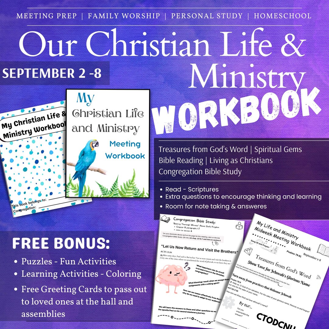 Jw Kids Workbook September 2-8 Meeting Workbook OCLAM Jw Printable Our ...