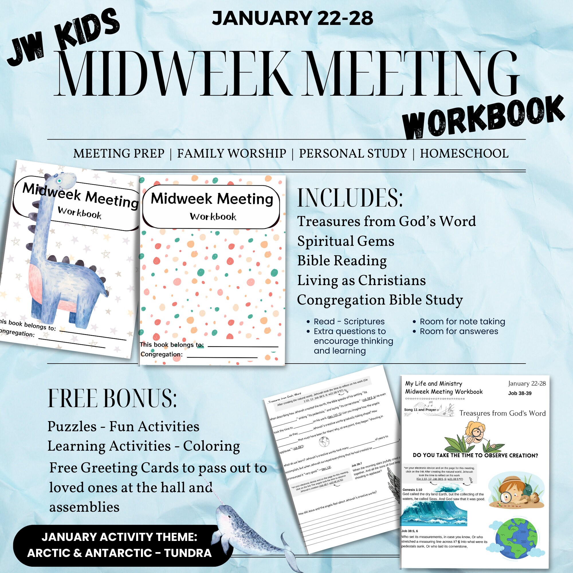 Jw Kids Workbook January 2228 Midweek Meeting OCLAM Jw Printable Jw Homeschool Jw Meeting Prep