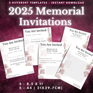 Invitación a la conmemoración de la muerte de Jesús / 2025 / Discurso especial / Escritura de cartas / Testigos de Jehová / Predicación / Cuaderno de trabajo de los TJ / Papelería /