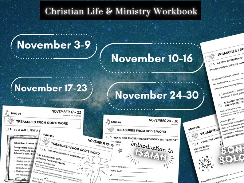 Jw Kids November Bundle | Study Guide | Midweek Meeting Workbook ...