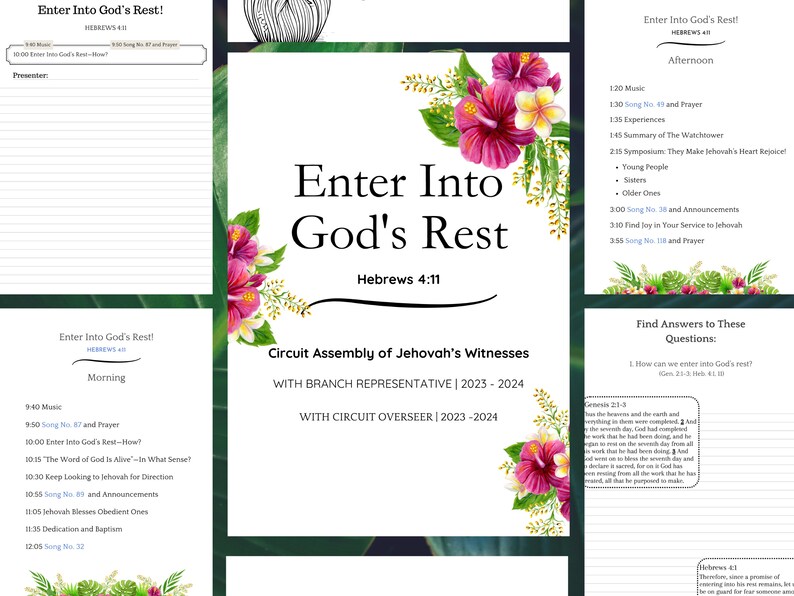 Enter Into God's Rest 2023 2024 Assembly of Jehovah's Witnesses Program