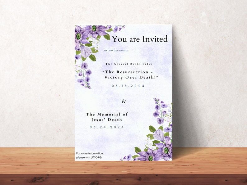 Conmemoración de la Muerte de Jesús Invitación / 2024 / Charla Especial / Escritura de Cartas
