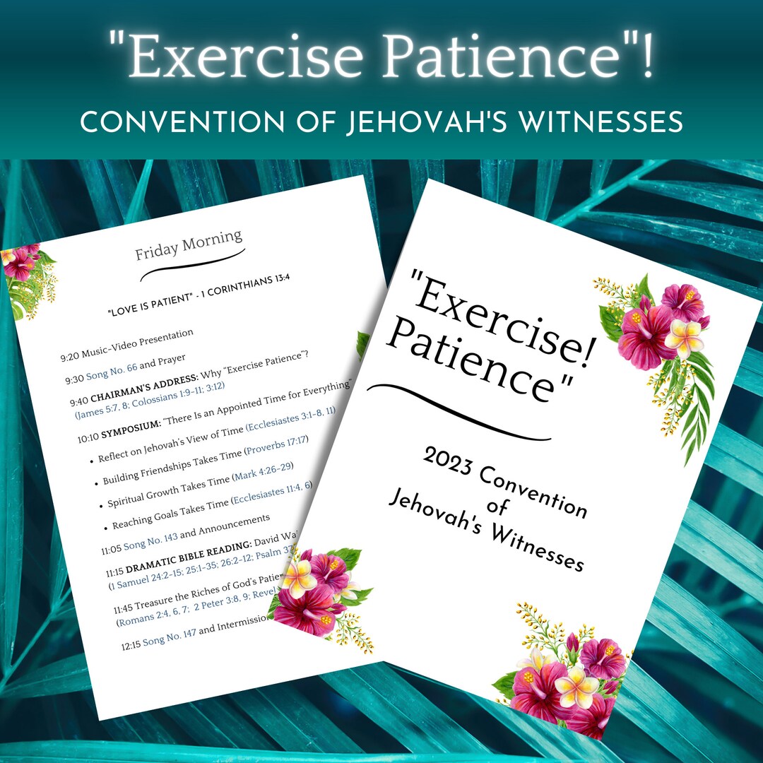 Exercise Patience 2023 Convention of Jehovah's Witnesses Etsy
