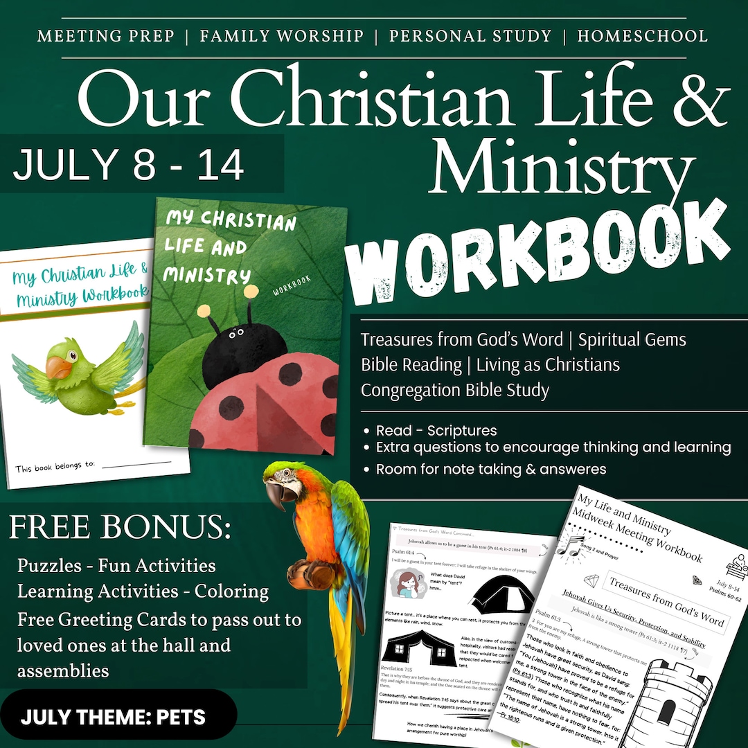 Jw Kids Workbook July 8-14 Midweek Meeting OCLAM Jw Printable Our ...