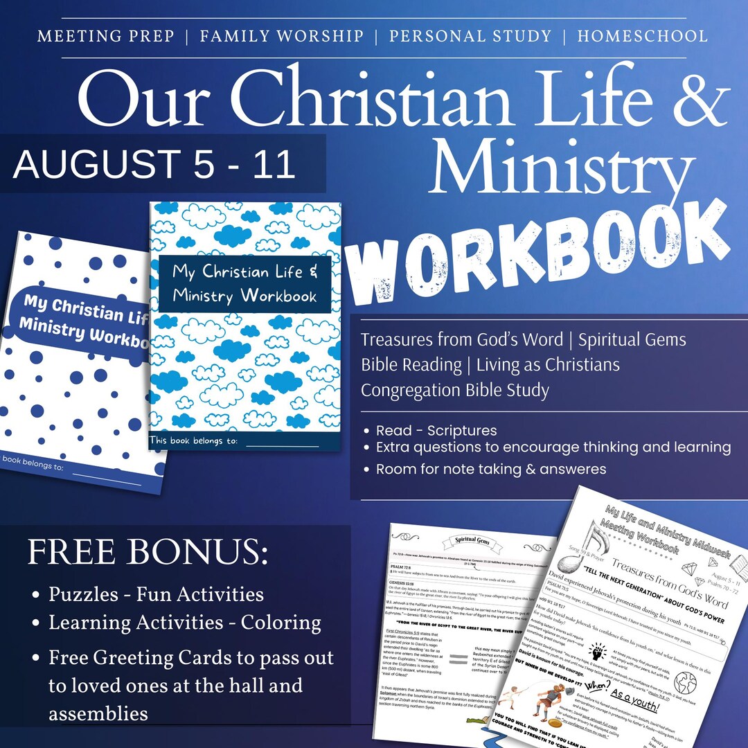 Jw Kids Workbook August 5-11 Meeting Workbook OCLAM Jw Printable Our ...