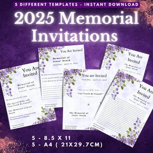Invitación a la conmemoración de la muerte de Jesús / 2025 / Discurso especial / Escritura de cartas / Testigos de Jehová / Predicación / Cuaderno de trabajo de los TJ / Papelería /