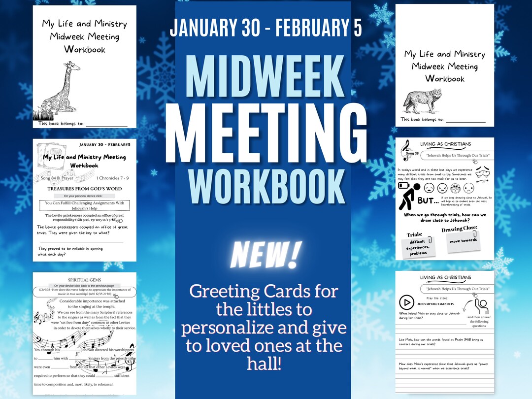 JW Kids Midweek Meeting Workbook January 30 February 5 Etsy