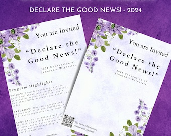 Declare the Good News Invitation 2024 |  Letter Writing | Jehovah's Witnesses |  Preaching | Jw Workbook | Stationary | Regional convention