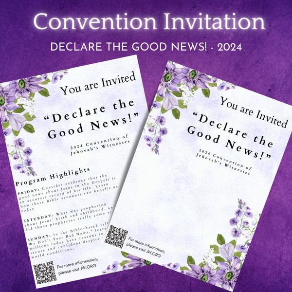 Declare the Good News Invitation 2024 |  Letter Writing | Jehovah's Witnesses |  Preaching | Jw Workbook | Stationary | Regional convention