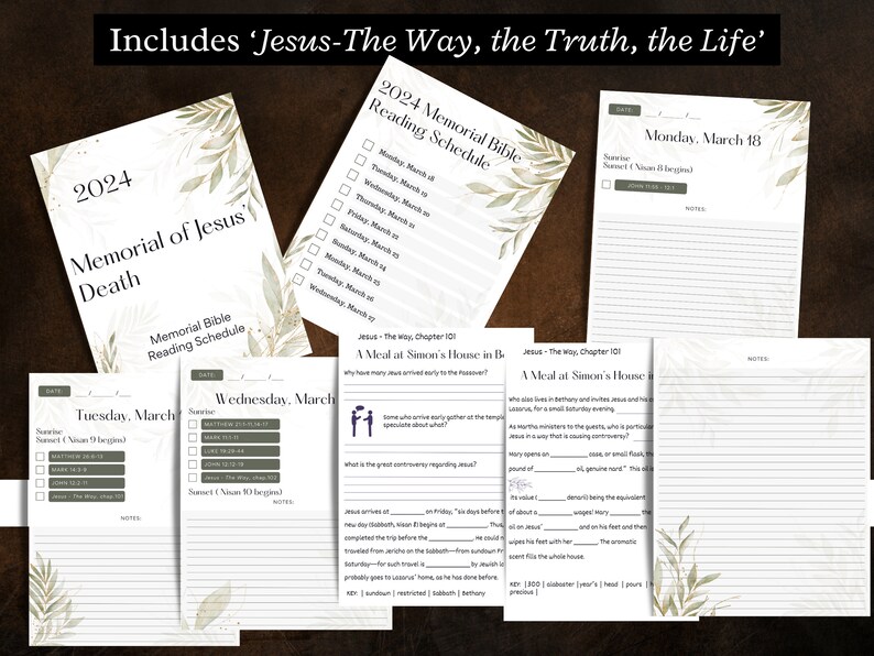 JW 2025 Memorial Bible Reading Schedule and Study Adult Version