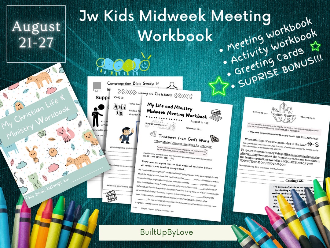 Jw Kids Midweek Meeting Workbook August 2128 Study Guide Etsy
