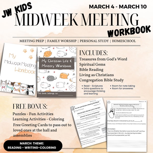 Jw Kids Workbook March 4-10  | Midweek Meeting | OCLAM | Jw Printable | Jw homeschool | Jw Meeting Prep | Jehovah's Witnesses