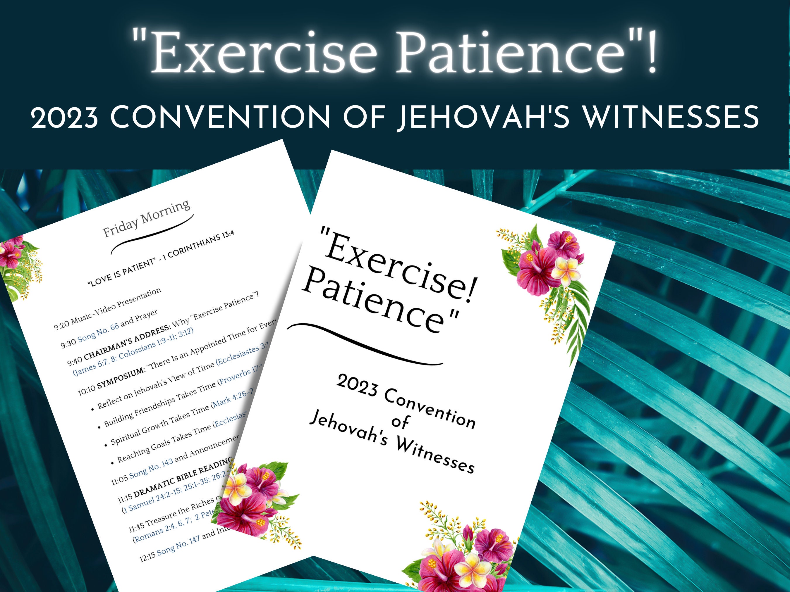 Exercise Patience 2023 Convention of Jehovah's Witnesses Etsy Canada