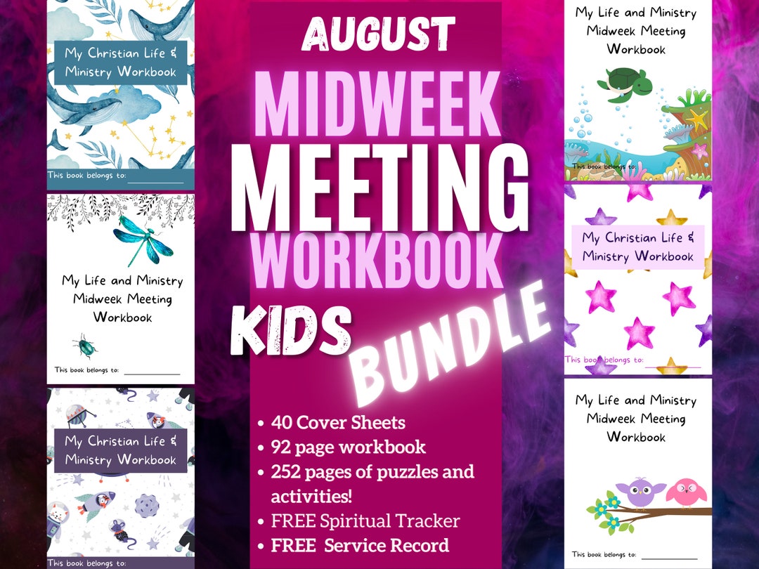 Jw Kids August Bundle Study Guide Midweek Meeting Workbook OCLAM