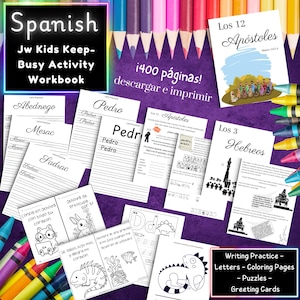 Libro de actividades en español | Spanish Jw Kids Keep Busy Activity Book | Jw Meeting Activity Book | Coloring | Puzzles | Printable