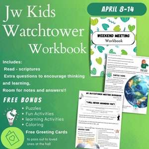 Jw Kids Watchtower Study Guide | April 8-14 | Meeting Workbook | Printable | Congregation Meeting | Jw Workbook | Jehovah's Witnesses