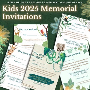 Invitación para conmemorar la muerte de Jesús / 2025 / Invitación para conmemorar a los TJ / Cómo escribir cartas para niños / Regalos de los TJ / jw org / Descargas / Libro de ejercicios de los TJ