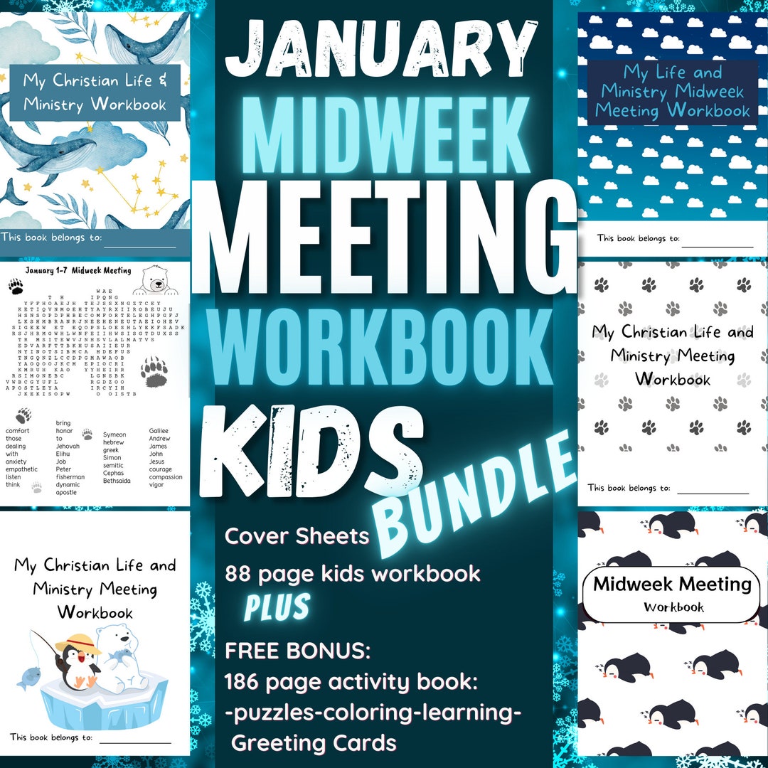 Jw Kids January Bundle Study Guide Midweek Meeting Workbook OCLAM