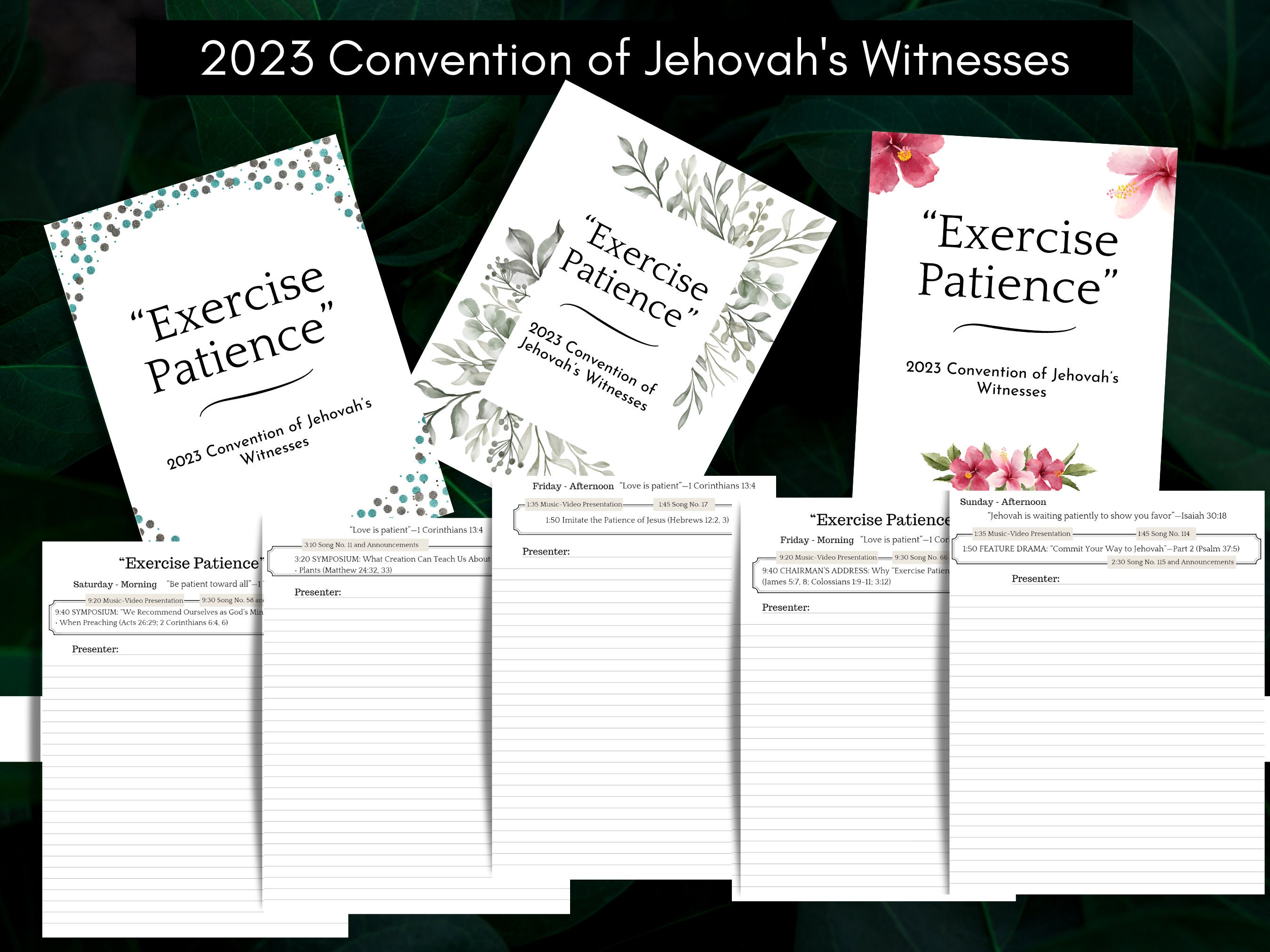 Exercise Patience 2023 Convention of Jehovah's Witnesses Program With