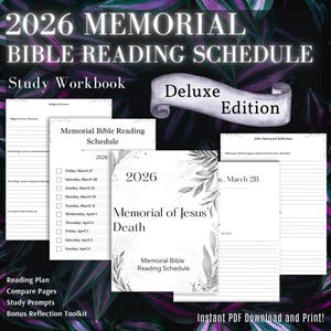 Horario de lectura bíblica de lujo JW Memorial 2026 (PDF imprimible, comparación de páginas, punto intermedio y revisión final)
