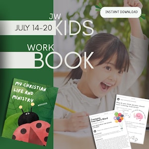 Cahier d&#39;exercices Jw Kids du 14 au 20 juillet |  Cahier d&#39;exercices de réunion | OCLAM | Imprimable | Notre vie chrétienne et notre ministère | Jw école à la maison | cadeau