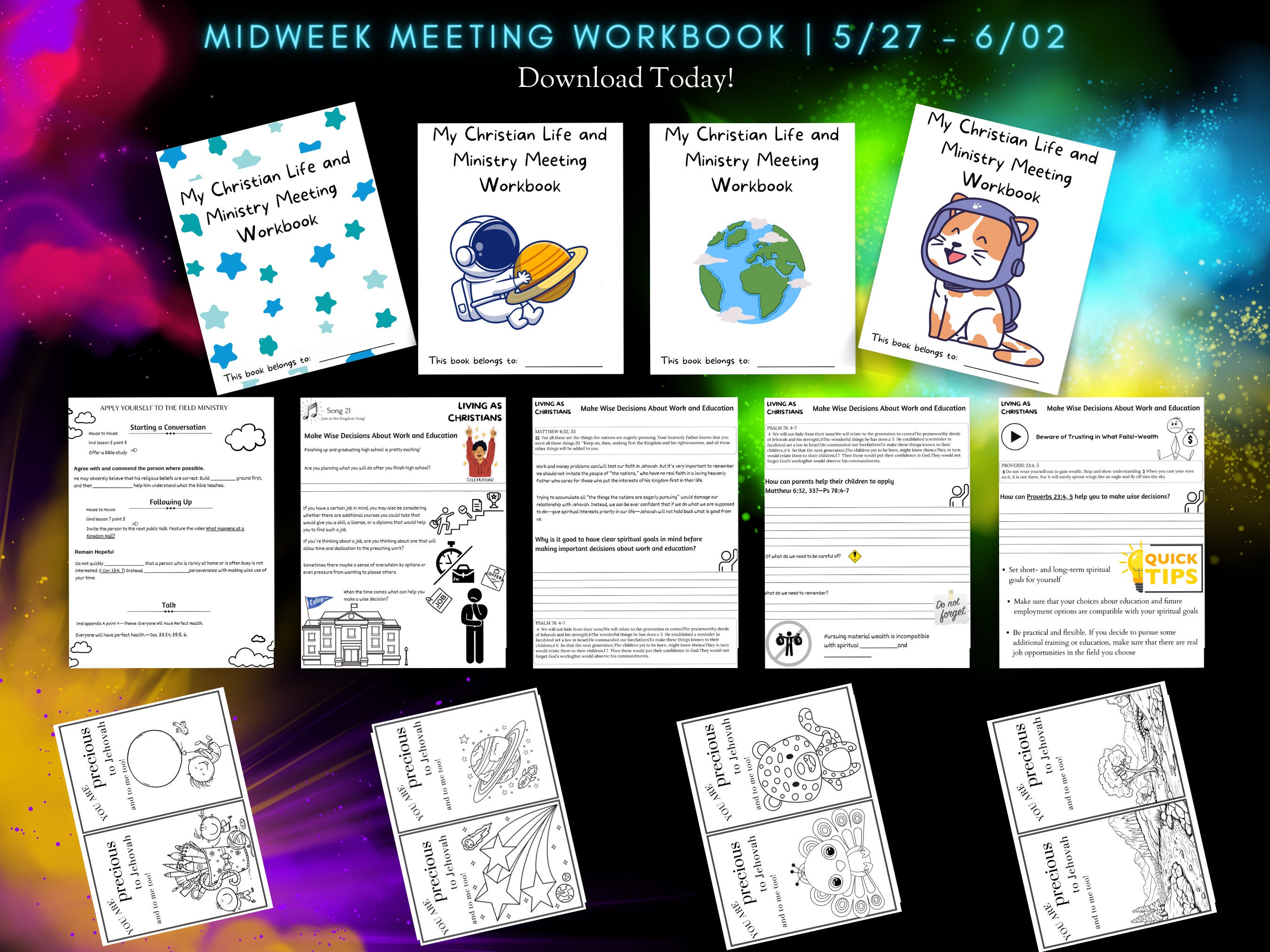 Jw Kids Workbook May 27 June 2 Our Christian Life and Ministry OCLAM Jw ...