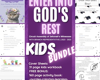 Jw Kids Assembly Workbook | 2023 Enter Into God's Rest Circuit Assembly of Jehovah's Witnesses | Activity Book | Keep busy | Printable
