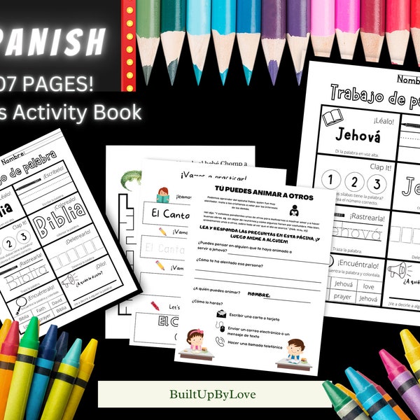 Libro de actividades en español para niños | Jw Kids Activity Books | Coloring | Printable | Jw Download | Jw Toddler | Keep busy