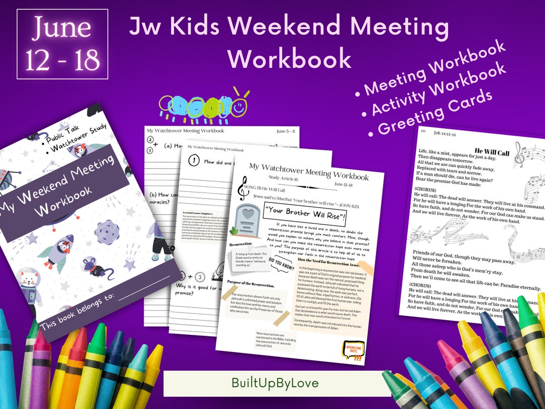 Jw Kids Watchtower Study Guide June 12-18 Meeting Workbook Printable ...