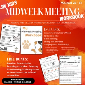 Jw Kids March 25-31 | Midweek Meeting Workbook | Study Guide | OCLAM | Printable | Notes | Includes Congregation Bible Study | Jw homeschool