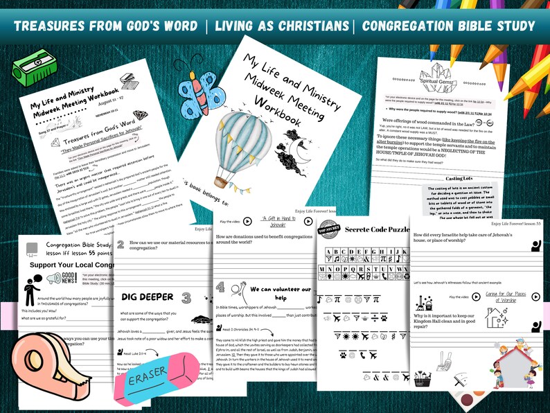 Jw Kids Midweek Meeting Workbook August 2128 Study Guide Etsy